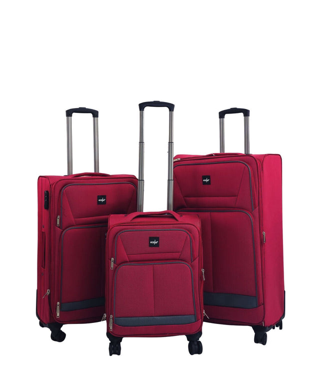 Andover Set of 3 Soft Shell Suitcase in Burgundy