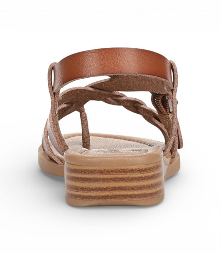 Blowfish Malibu Women's Scotch Tan Micro Wedge Strappy Sandals - April
