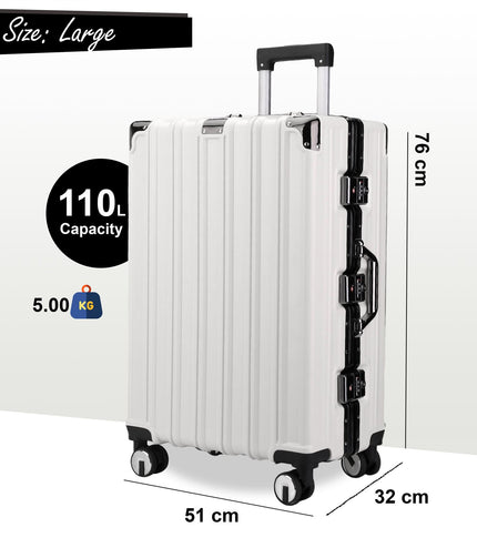 Airdrie Large Hard Shell Suitcase in White
