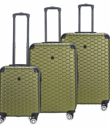 Noda Set of 3 Hard Shell Suitcase in Green