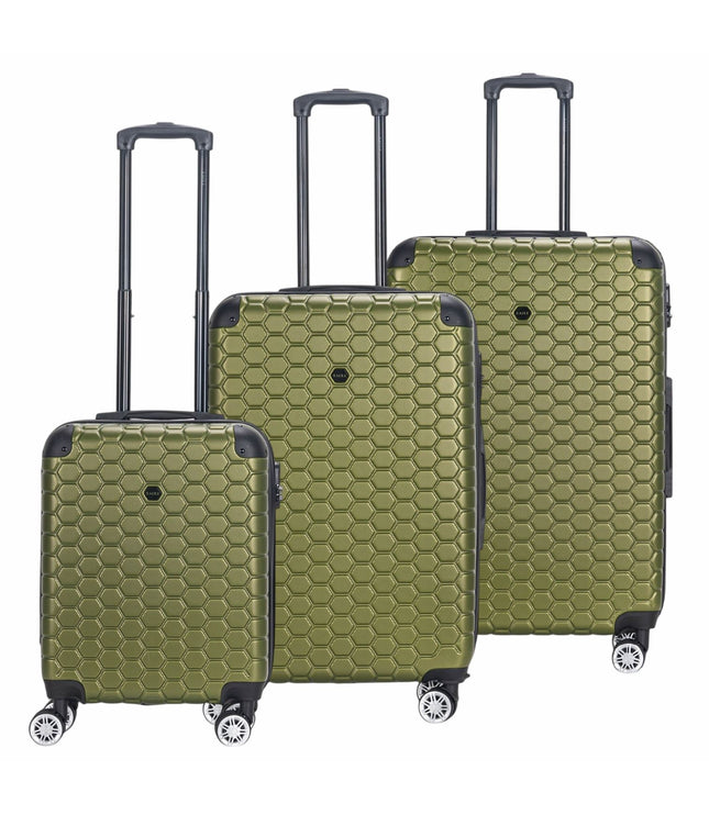Noda Set of 3 Hard Shell Suitcase in Green