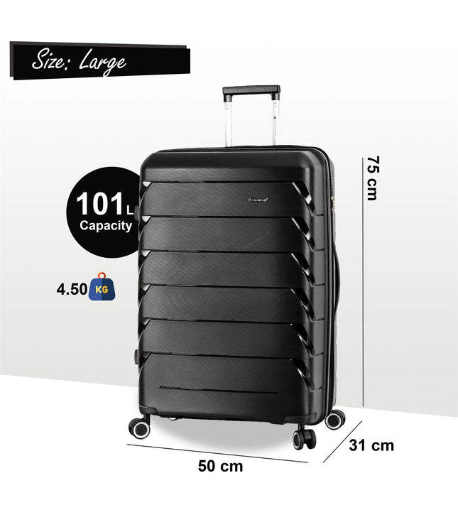 Cleckheaton Large Hard Shell Suitcase in Black