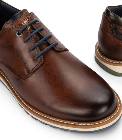 Pikolinos Men's Brown Leather Lace-Up Smart Shoes - Berna