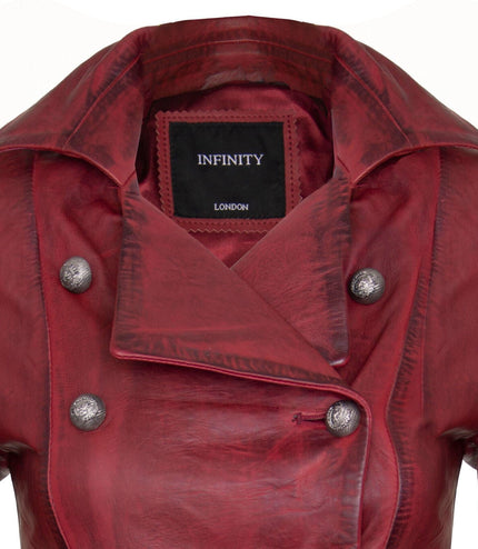 Womens Gothic Victorian Coat-Accra - Burgundy