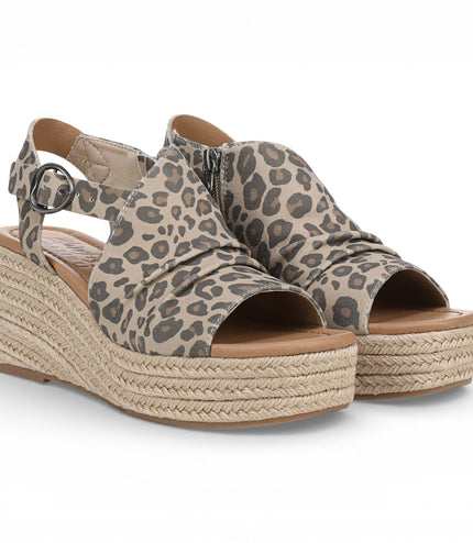 Blowfish Malibu Womens Leopard Print Wedge Slingbacks Heel Sandals - Amira