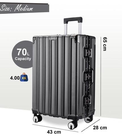 Airdrie Medium Hard Shell Suitcase in Charcoal Black