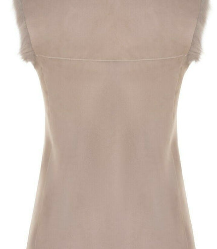 Women's Toscana Sheepskin Long Gilet-Sorocaba - Light Grey