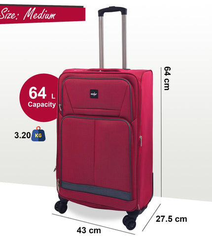 Andover Medium Soft Shell Suitcase in Burgundy