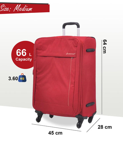 Clevedon Medium Soft Shell Suitcase in Red