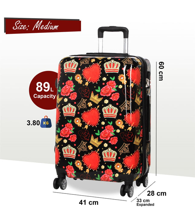 Ballina Medium Hard Shell Suitcase in Black Queen Rosses