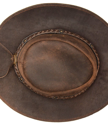Cowboy Aussie Real Leather Hat Australian Brown Western Outback Bush Hat