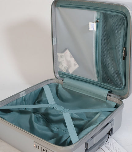Hard Shell Cabin 44 x 22 x 38 cm Silver TSA Secure Luggage Suitcase Suitable for Easyjet, Ryanair