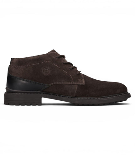 Bugatti Mens Dark Brown Suede Leather Lace-up Desert Ankle Boots - Lota