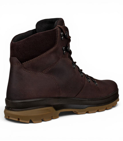 Ecco Men's Brown Leather Waterproof Lace-up Hiking Boots - Rugged Track 25