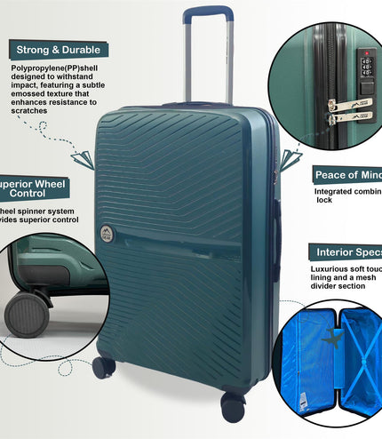 Acton Cabin Hard Shell Suitcase in Green