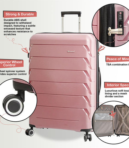 Cleckheaton Set of 3 Hard Shell Suitcase in Rose Gold