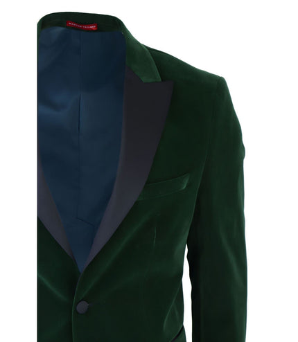 Mens Green Velvet Dinner Tuxedo Suit Jacket Blazer