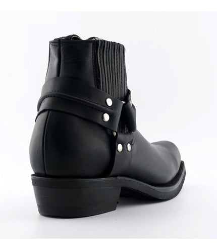 Grinders Unisex Black Western Leather Boots - Renegade Lo