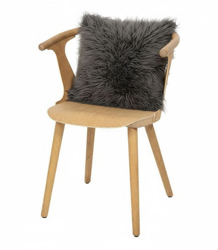 Genuine Sheepskin Charcoal Grey  40x40cm Real Wool Single Sided Cushion