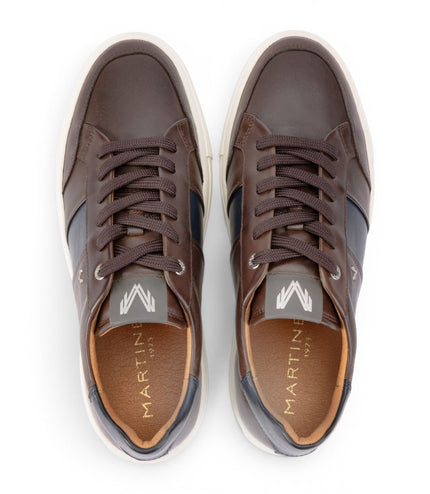 Martinelli Men's Brown Leather Sneakers Trainer Shoes - Hastings