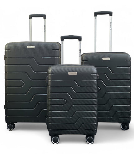 Kariya Set of 3 Hard Shell Suitcase in Black