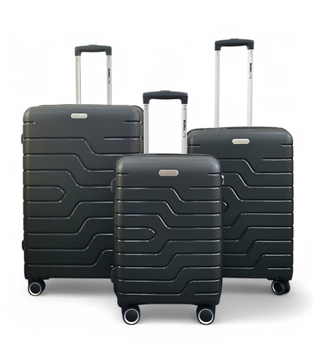 Kariya Set of 3 Hard Shell Suitcase in Black