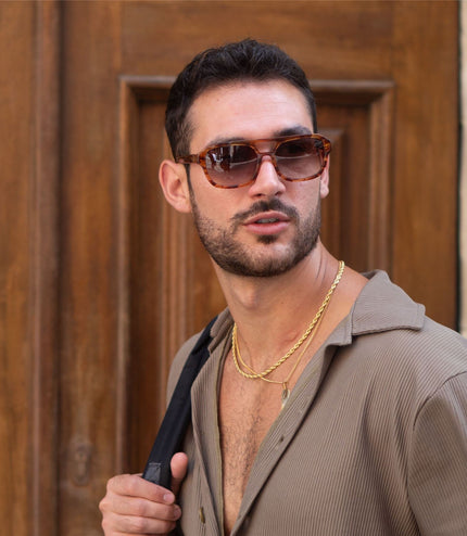 De-Gamme Brown Rectangle Polarized Sunglasses - Rome