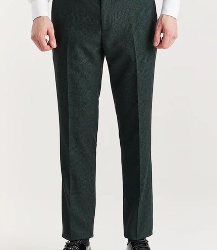 Men's Green 3 Piece Prince Of Wales Formal Suit