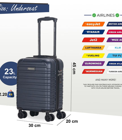Koga Underseat Hard Shell Suitcase in Navy