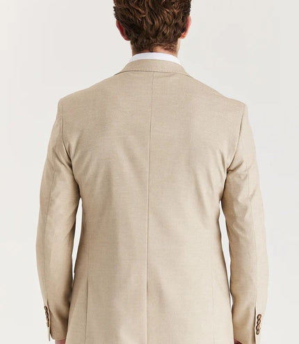 Men's Beige Lightweight Stitched Lapel Blazer