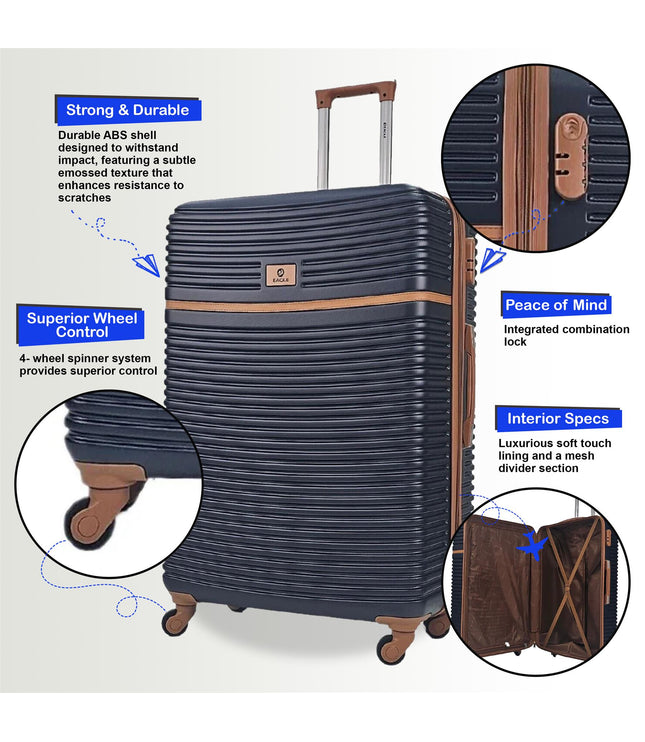 Caistor Large Hard Shell Suitcase in Navy