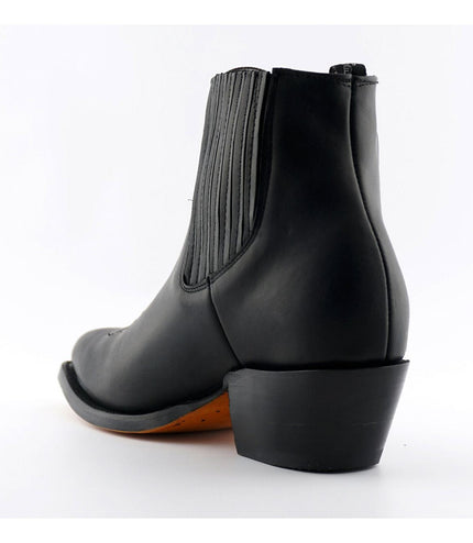Grinders Unisex Black Western Ankle Boots - Maverick