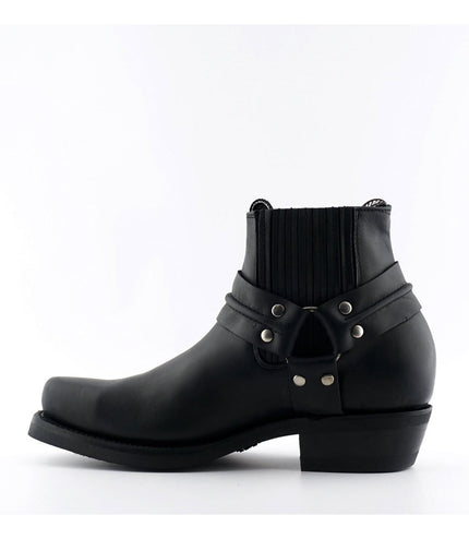 Grinders Unisex Black Western Leather Boots - Renegade Lo