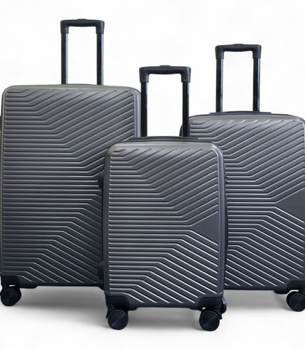 Junee Set of 3 Hard Shell Suitcase in Charcoal Grey