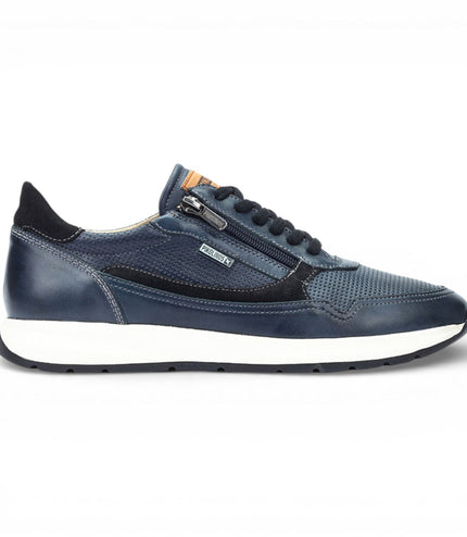 Pikolinos Men's Blue Leather Easy Wear Sneaker Trainers Shoes - Getafe