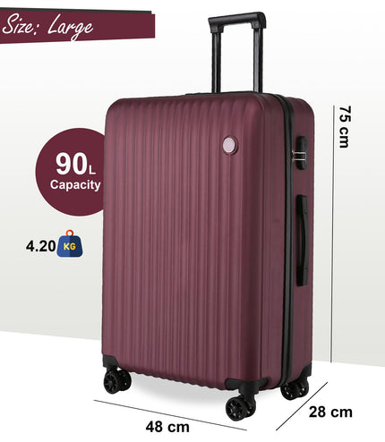 Edmonton Large Hard Shell Suitcase in Burgundy