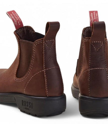 Rossi 303 Endura Redwood Brown Leather Chelsea Boots