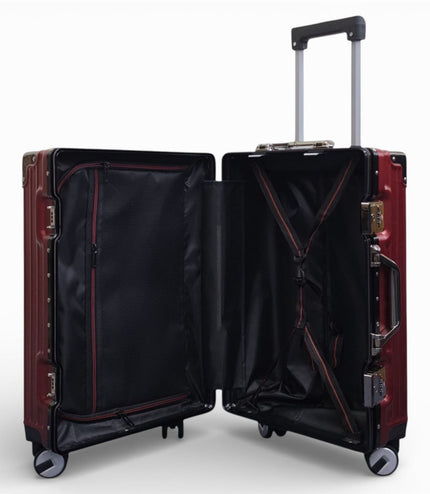 Airdrie Cabin Hard Shell Suitcase in Charcoal Red