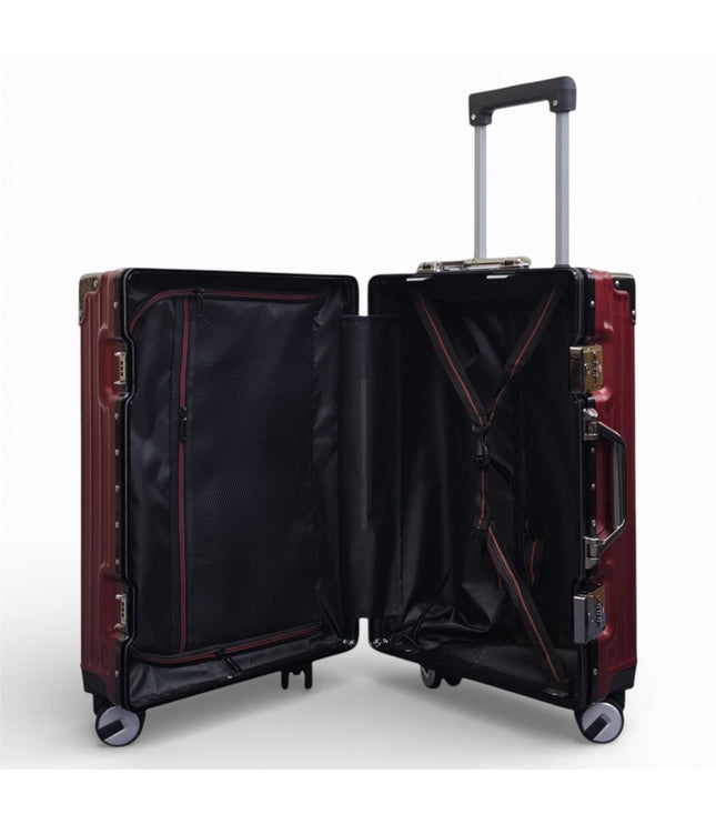 Airdrie Cabin Hard Shell Suitcase in Charcoal Red
