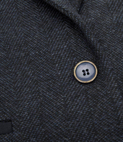Womens Tweed 1920s Herringbone Navy Waistcoat