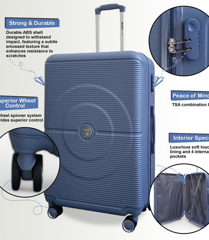 Seto Large Hard Shell Suitcase in Light Blue