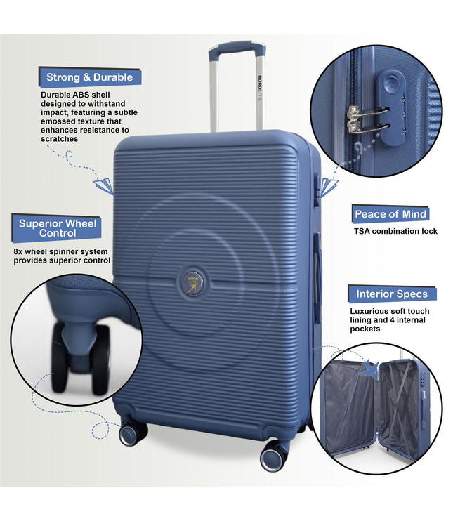 Seto Large Hard Shell Suitcase in Light Blue