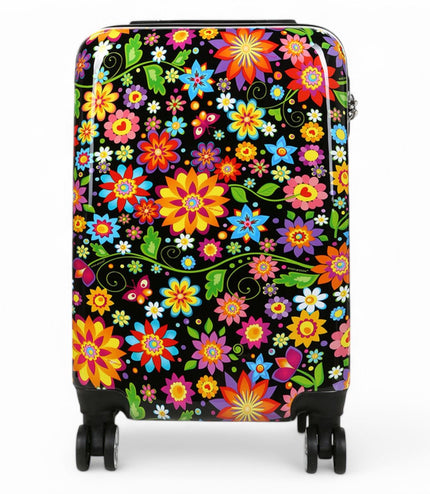 Ballina Cabin Hard Shell Suitcase in Black Flower