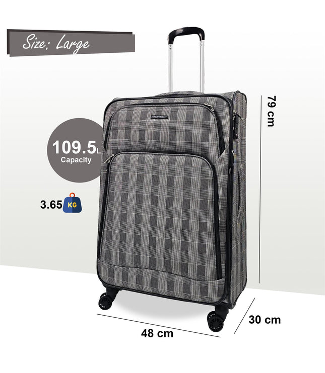 Ashbourne Large Soft Shell Suitcase in Stripe