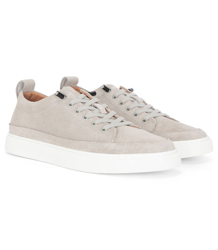 Justin Reess Mens Grey Suede Leather Trainers Sneakers - Josh
