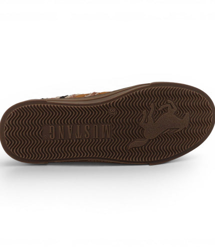 Mustang Women's Brown Tweed Sneakers Trainer Shoes - M0212020