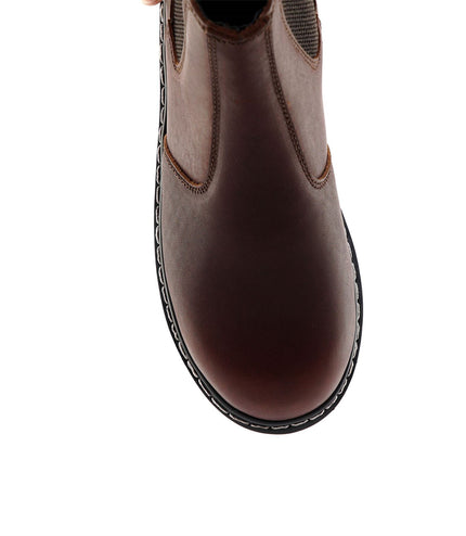Grinders Unisex Wine Chelsea Acs Leather Ankle Slip On Boots
