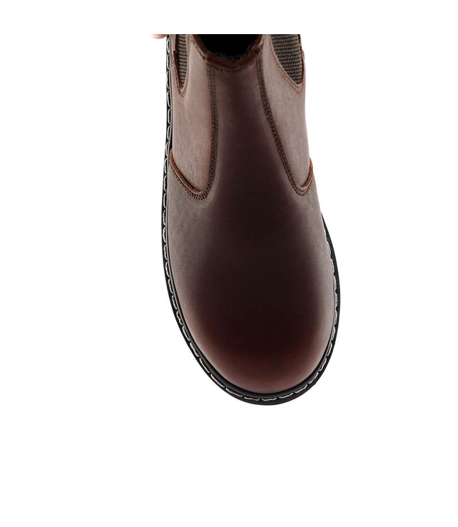 Grinders Unisex Wine Chelsea Acs Leather Ankle Slip On Boots