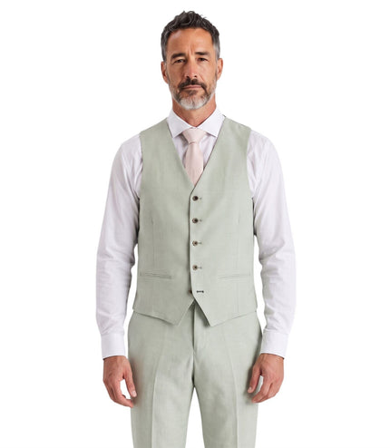 Men's Sage Green Waistcoat Formal Vest - Belmount