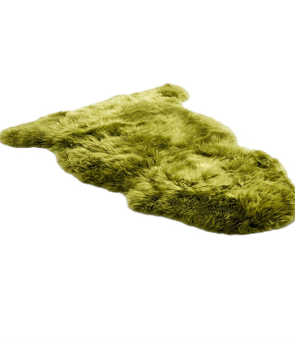 Genuine Green Sheepskin Natural Silky Soft Fluffy Real Wool Rug